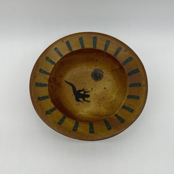 Art Pottery Bowl Handmade Lizard Sun Desert Sun Southwestern Serving Decorative - Picture 4 of 9